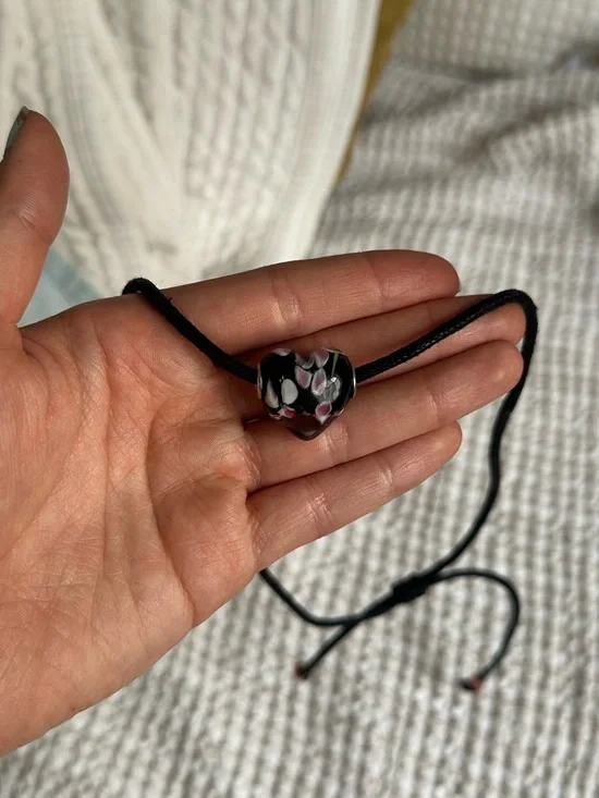 Free People Sinatra Choker in Black Floral Bohemian Glass Pendant Necklace - Picture 3 of 5